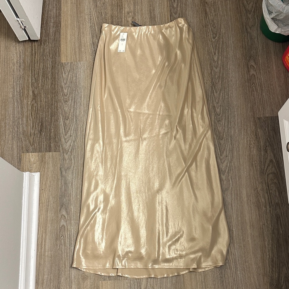 Anthropologie Gold Maxi Skirt